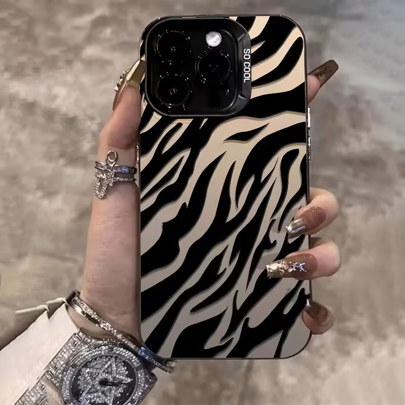 Apple Iphone 16 - Zebra-Muster Schwarze Fortschrittliche IMD Stoßfeste Hülle