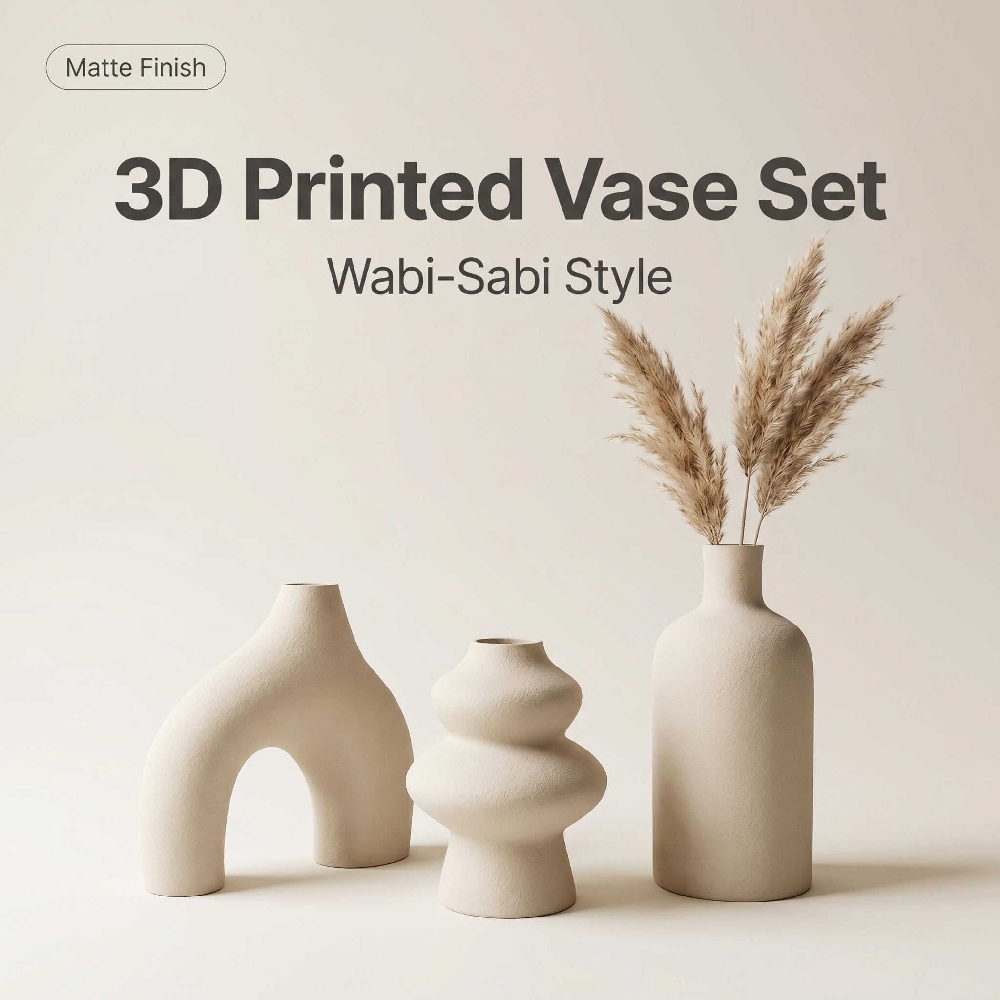 Tablet Accessories Kit - 3-teiliges Wabi-Sabi-Set mit unregelmäßigen Dekorationsvasen, aus