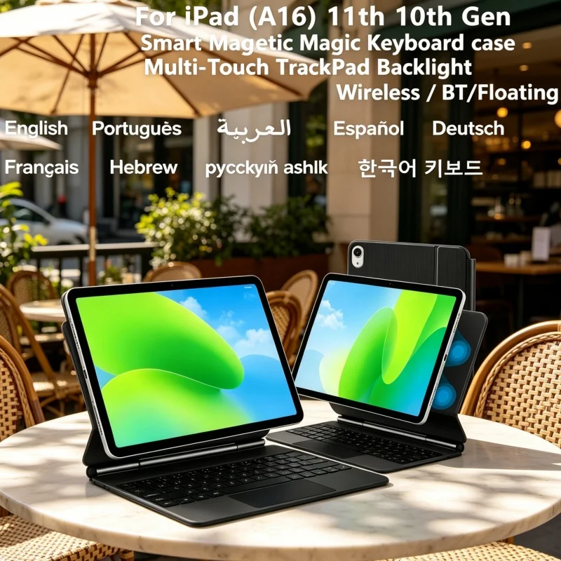 Bluetooth Trackpad - Tastaturhülle für iPad 11. Generation 2025,