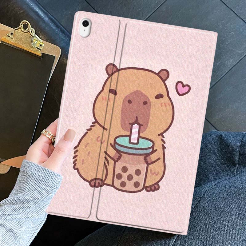 Cartoon Capybara Bubble Tea fü – Tablet S9 Fe Accessories Bewertung und Preis